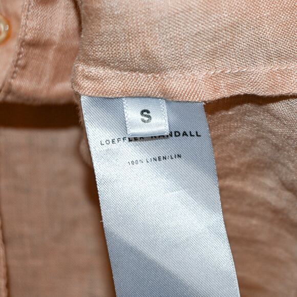Loeffler Randall Women's 100% Linen Boho Blouse in peach size Small - Picture 6 of 10